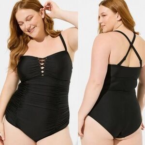 Torrid NWT Lattice Front One Piece Swimsuit